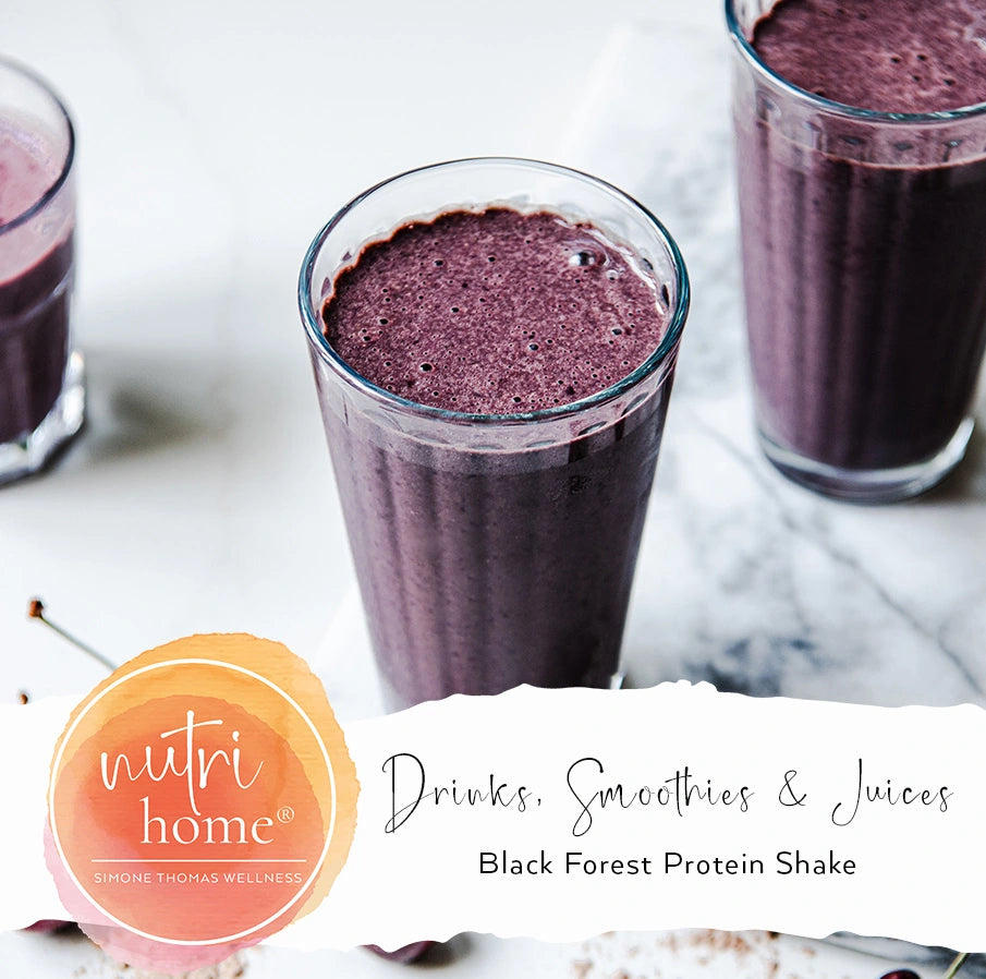 simone thomas wellness black forest protein shake