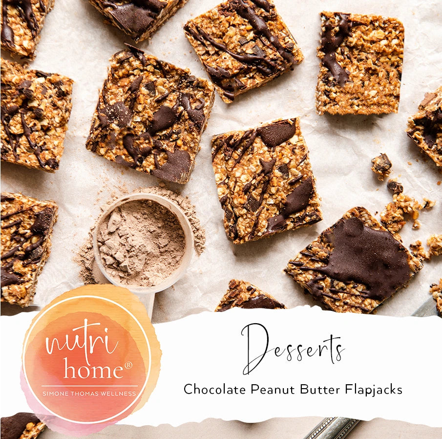 simone thomas wellness chocolate peanut butter flapjacks