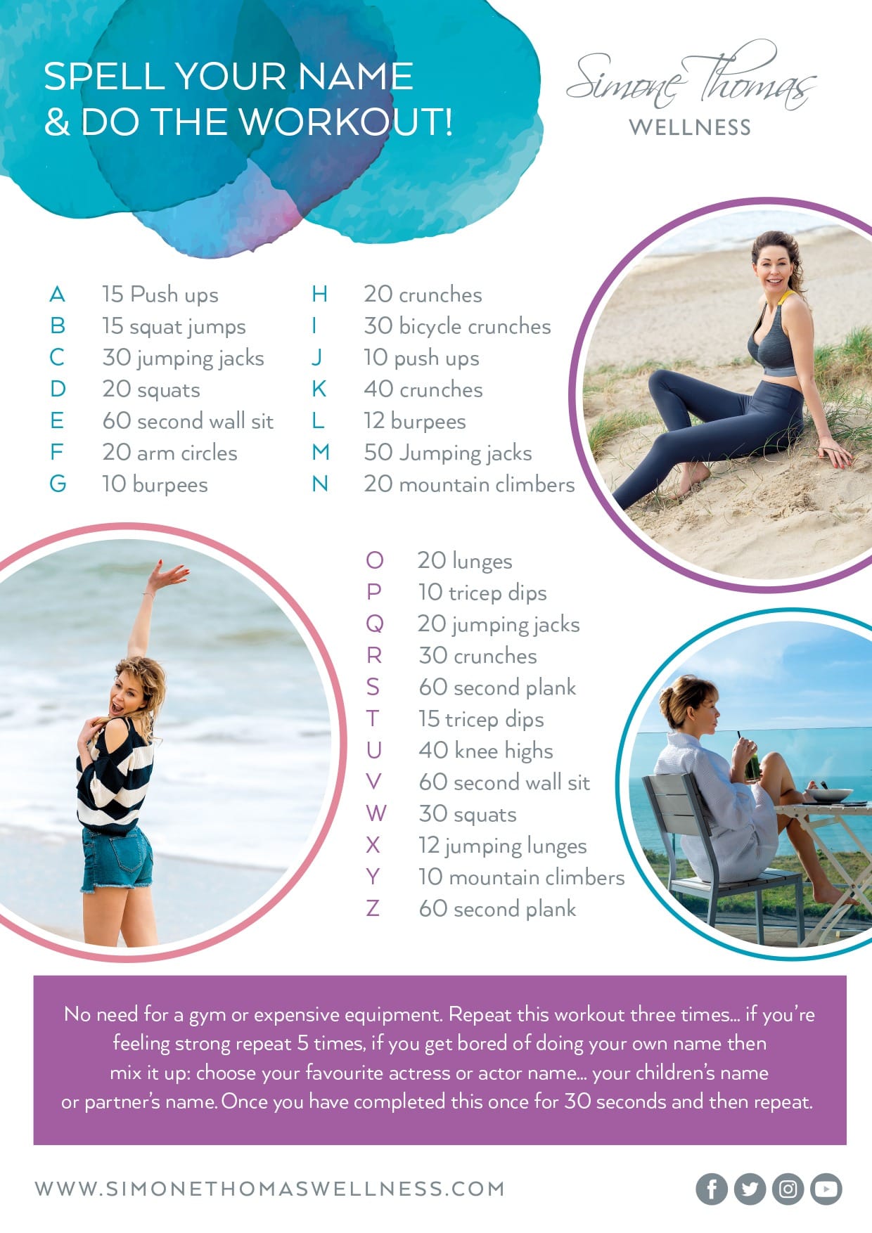 Simone Thomas Wellness Workout Poster